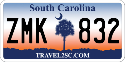 SC license plate ZMK832