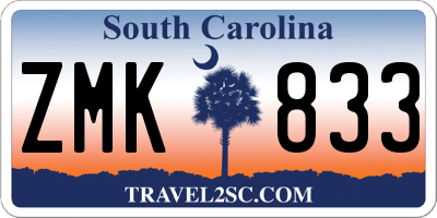SC license plate ZMK833