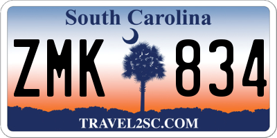 SC license plate ZMK834