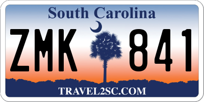 SC license plate ZMK841