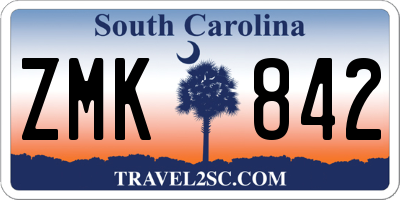 SC license plate ZMK842