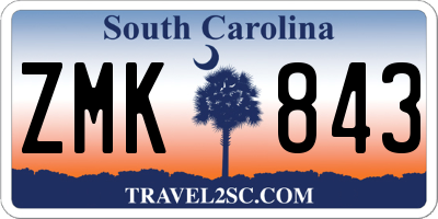 SC license plate ZMK843