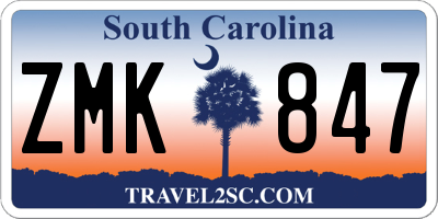 SC license plate ZMK847