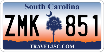 SC license plate ZMK851