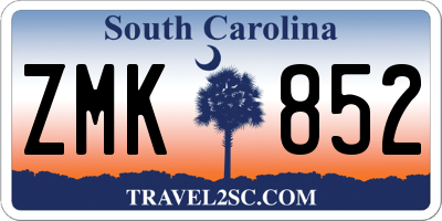 SC license plate ZMK852