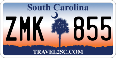 SC license plate ZMK855