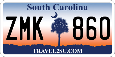 SC license plate ZMK860