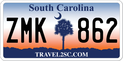 SC license plate ZMK862