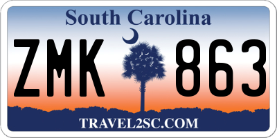 SC license plate ZMK863