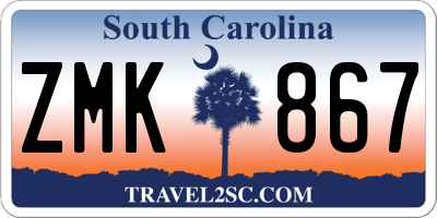 SC license plate ZMK867