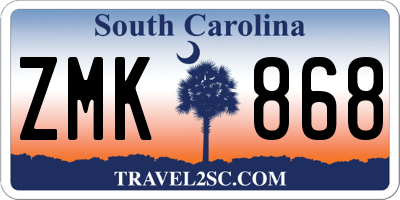SC license plate ZMK868