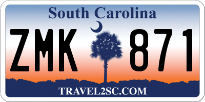 SC license plate ZMK871