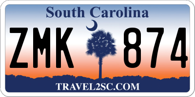SC license plate ZMK874