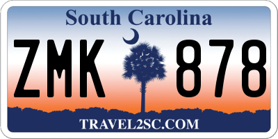 SC license plate ZMK878