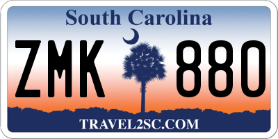 SC license plate ZMK880