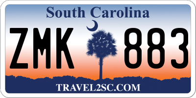SC license plate ZMK883