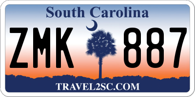 SC license plate ZMK887