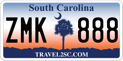 SC license plate ZMK888