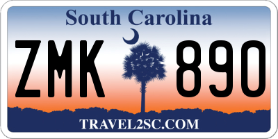 SC license plate ZMK890