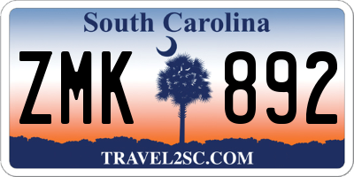 SC license plate ZMK892