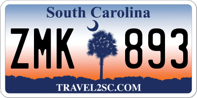 SC license plate ZMK893