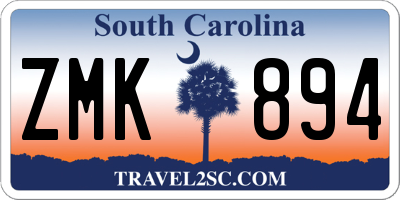 SC license plate ZMK894