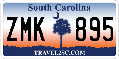 SC license plate ZMK895