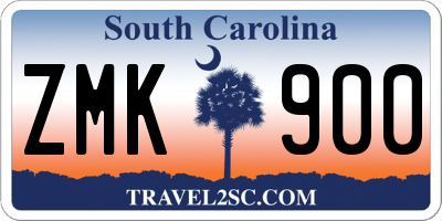 SC license plate ZMK900