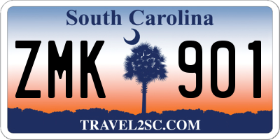 SC license plate ZMK901