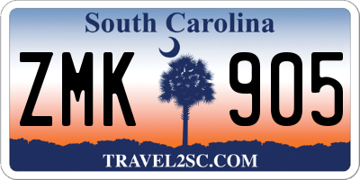 SC license plate ZMK905