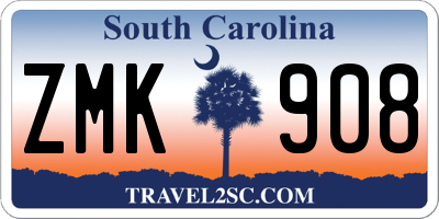 SC license plate ZMK908