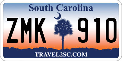SC license plate ZMK910