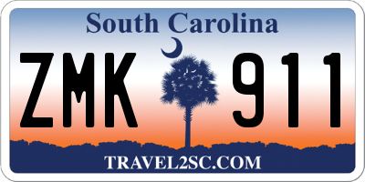 SC license plate ZMK911