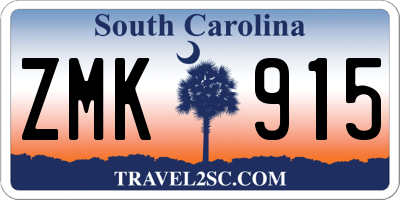 SC license plate ZMK915