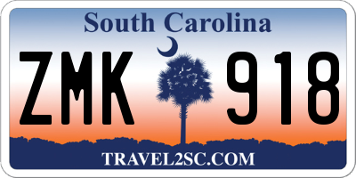 SC license plate ZMK918