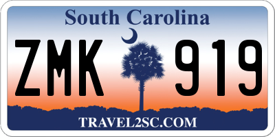 SC license plate ZMK919