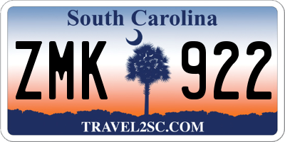 SC license plate ZMK922