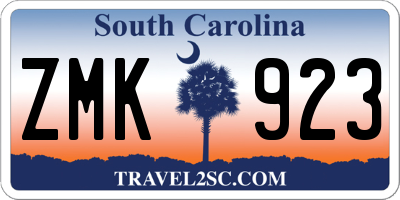 SC license plate ZMK923