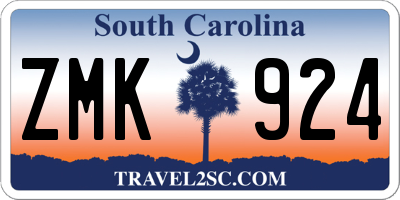 SC license plate ZMK924