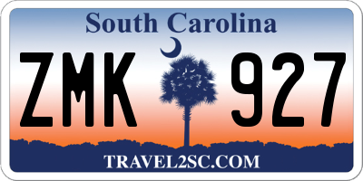 SC license plate ZMK927