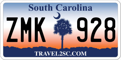 SC license plate ZMK928