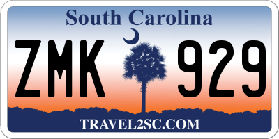 SC license plate ZMK929