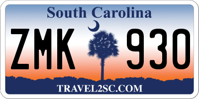 SC license plate ZMK930