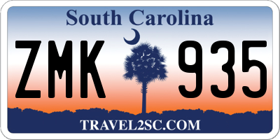 SC license plate ZMK935