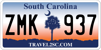 SC license plate ZMK937
