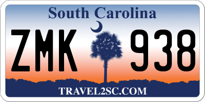 SC license plate ZMK938
