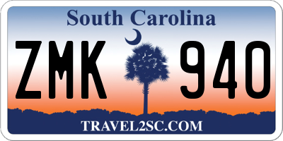 SC license plate ZMK940