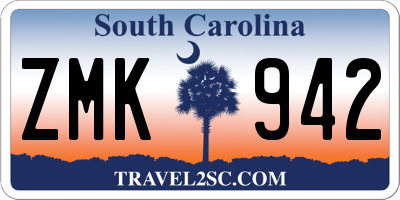SC license plate ZMK942