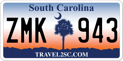 SC license plate ZMK943