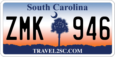 SC license plate ZMK946